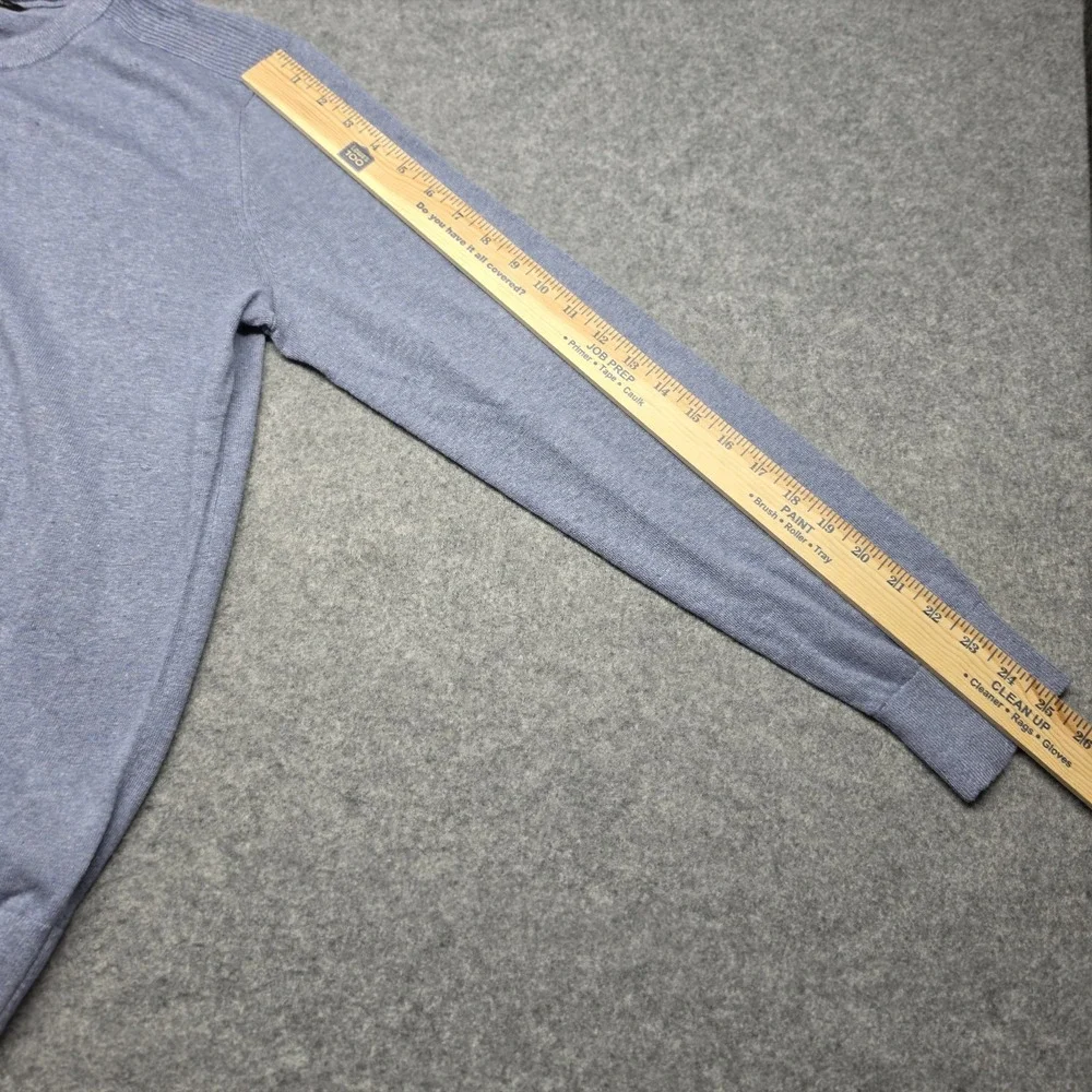 Banana Republic Mens Blue Silk Linen Blend Crewneck Sweater Medium Heathered